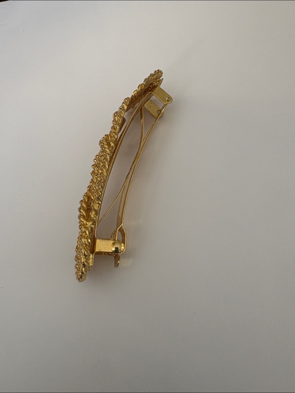 Vintage French Gold Rope Knot Barrette Hair Clip - Classic Women's Accessory - Picture 2 of 7